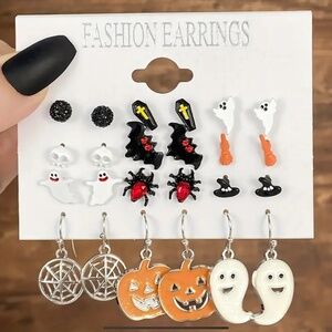 NWT! Set of 12 pairs of Halloween Pierced Post and Dangle Earrings!